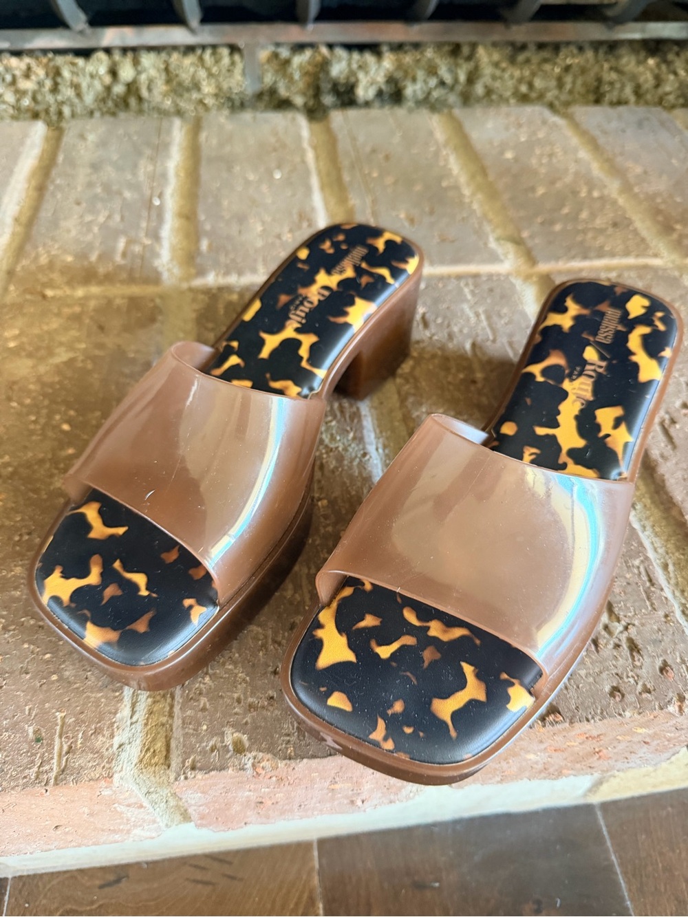 Melissa x Rouje Size 9 Brown Jelly Slide Sandals RARE
